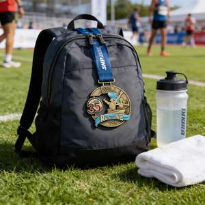 Médaille commémorative en métal plaqué argent 3D personnalisée et abordable « Course pour la Liberté », Médaille de récompense pour marathon pour événements promotionnels - Product Image 2