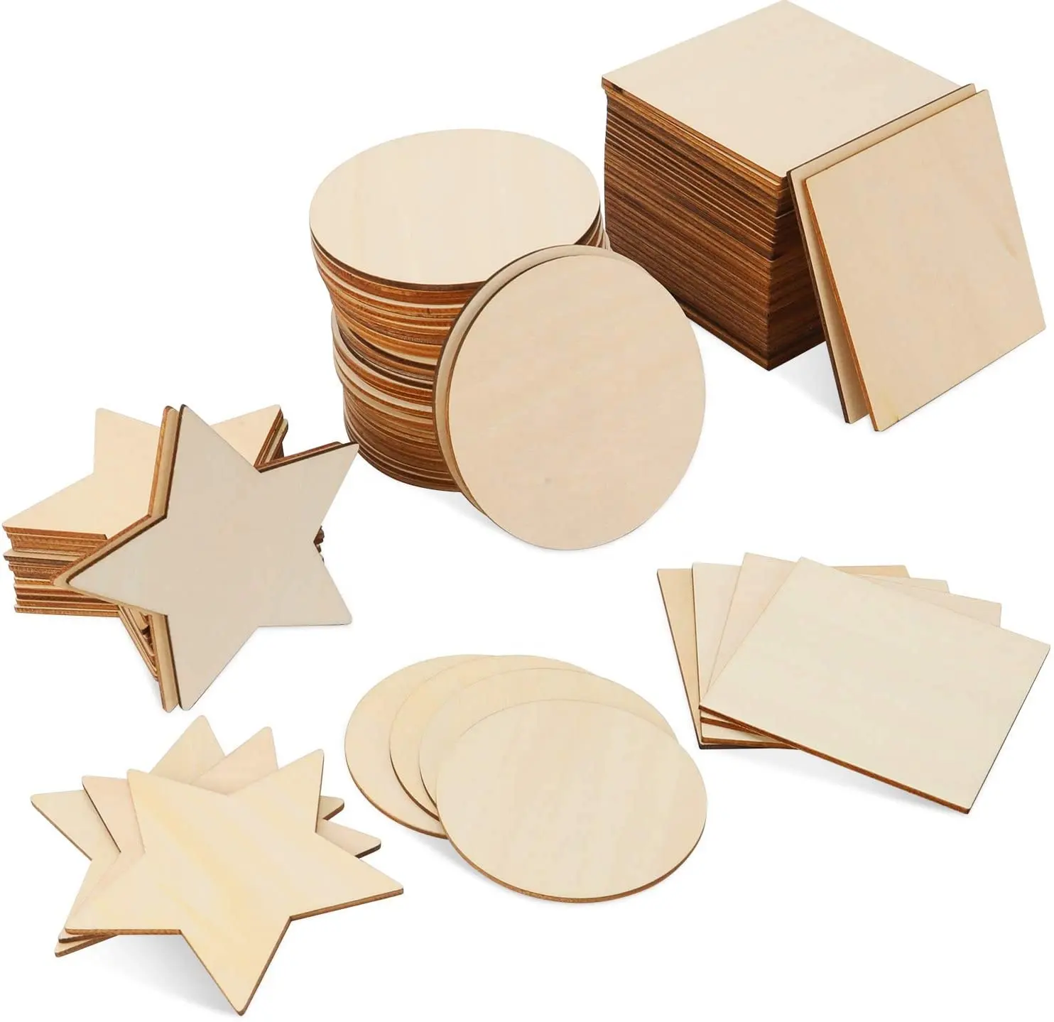 Fast Delivery Unfinished Plywood Art Craft Pieces Wooden Laser Cutout Shapes Wood Cutouts