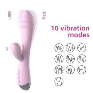 Vibrating Double-Headed AV Stick Female Orgasm <b>Masturbator</b> Strong Shock Massage for Female Masturbation - Product Image 5