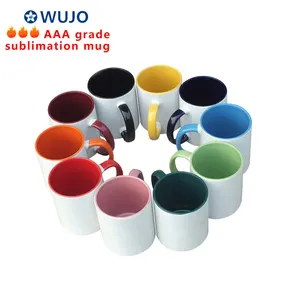 WUJO Ceramic Sublimation Cup AAA Grade Colorful 11oz Sublimation Coffee Mugs