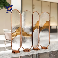 Miroir décoratif moderne en acier inoxydable doré ovale, écran métallique, séparateur de pièce, cloison