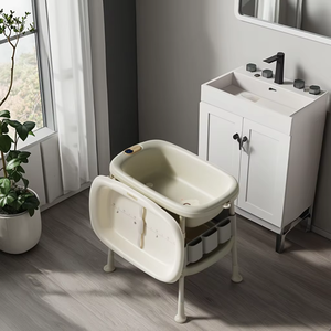 <span class=keywords><strong>Table</strong></span> à <span class=keywords><strong>langer</strong></span> 2 en 1, station à couches <span class=keywords><strong>avec</strong></span> roues verrouillables et étagère de rangement pour gagner de la place - Product Image 3