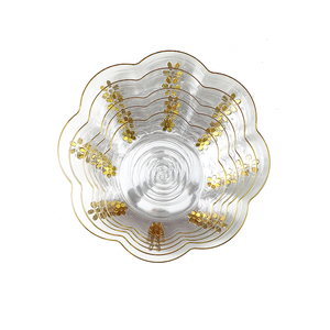 Bán buôn bộ đồ ăn vàng Sliver tấm Dinner giá rẻ rõ ràng tấm sạc cho đám cưới - Product Image 1