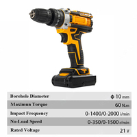 Perceuse à percussion sans fil industrielle 21V personnalisée, mini-perceuse à batterie au lithium, sans balais, à mandrin auto-serrant, rechargeable, support OEM