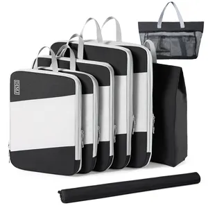 8 Set Lightweight Travel Essentials Compressible Expandable Travel Organizer Compression Packing Cubes For Carry On Luggage