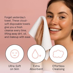 <span class=keywords><strong>Serviettes</strong></span> de visage <span class=keywords><strong>jetables</strong></span> professionnelles personnalisées en tissu non tissé pour le soin de la peau - Product Image 3