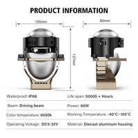 Phare de voiture RCJ, nouveau projecteur à faisceau combiné 3 LED en aluminium, super lumineux, 60W, 6500K, 12V, 6000 lumens