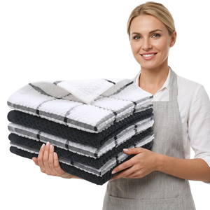 Serviettes de cuisine en coton de qualité supérieure, réutilisables et absorbantes, pour importateurs en gros - Product Image 1