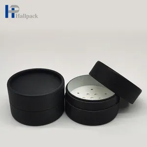 Black Cosmetic Loose Powder Container Paper Packaging Tube With Sifter Craft Paper Tube Packaging Custom Printed Tubes