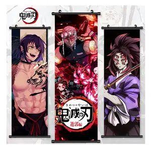 30*70厘米恶魔杀手Kimetsu no Yaiba墙卷轴Kamado Tanjiro Nezuko koushibou墙卷轴画布定制动漫墙海报