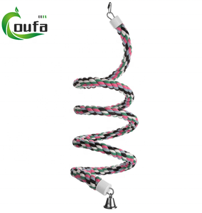 Papağan kuş ayakta oyuncaklar pamuk halat renkli oyuncak çiğnemek için Perches kuş kafesi pamuk halat kuş aksesuarları - Product Image 2