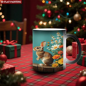 Matte Frosted 11oz <b>Ceramic</b> Mug Heat Activated Magic <b>Cup</b> For Home Kitchen Use - Product Image 2