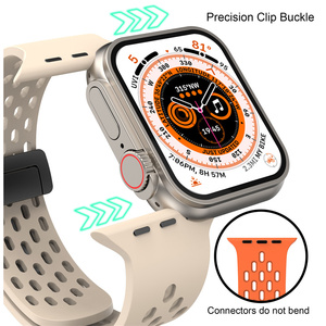 <span class=keywords><strong>Correa</strong></span> de reloj de goma, <span class=keywords><strong>correa</strong></span> de reloj de silicona transpirable para <span class=keywords><strong>Apple</strong></span> <span class=keywords><strong>Watch</strong></span> Band 38 40 41 42 44 45 49mm, pulsera de reloj inteligente para hombres y mujeres - Product Image 3