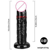 Vente en gros usine : Dildo géant réaliste noir en PVC, sans testicules, base large, jouet anal gay BDSM, fournisseur OEM en gros