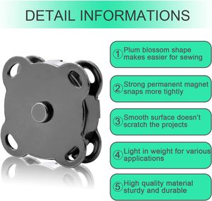 أزرار مغناطيسية ومشابك إغلاق للحقائب بتصاميم نجمة وقلب مطلية، مستلزمات خياطة صديقة للبيئة (10/15/18 مم) - Product Image 4