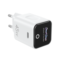 Chargeur mural USB-C intelligent 45W à détection de présence avec écran, adaptateur secteur UE à affichage numérique pour smartphone et tablette