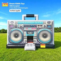 Château Gonflable Thème Radio Rétro Boombox pour Fête Musicale, Événement Disco, Maison de Saut pour Enfants, Vente en Gros Personnalisée