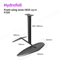 Prix de gros GY F200 Hydrofoil en aluminium et carbone 1850 cm² Planche de SUP polyvalente pour le surf en vague, noire, option logo personnalisé