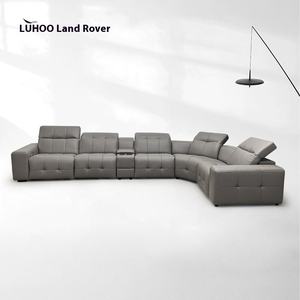 Juego de sofá funcional eléctrico de esquina plana grande de estilo italiano sofá de cine en casa de cuero genuino para sala de estar Villa - Product Image 2