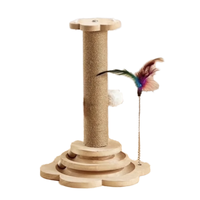 Vailge Arbre à chat classique personnalisé en bois massif, durable, avec structure d'escalade en sisal, peluche à catnip, écologique, facile à assembler