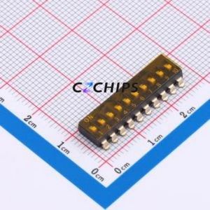 DSIC-10-TS-GER DIP Switch SMD,P=2.54mm Switch Flat <b>Toggle</b>, Groove Type Single Pole Single Throw 10 2.54mm - Product Image 1