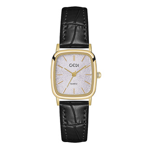 Nouvelle montre pour femme, élégante, compacte, de haute qualité, en cuir véritable, montre à quartz rétro - Product Image 5