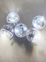 Lampe tactile LED blanche de 2,1 cm à clignotement lent et vibration, en forme de boule, 10 secondes