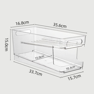 DS1266 Armarios de Cocina Organizador de Despensa, Organizador de Nevera, Dispensador de Latas y Bebidas, Soporte de Plástico Transparente para Refrigerador - Product Image 5