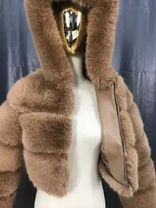 25สี4XL 2020ฤดูหนาวใหม่เสื้อแจ็คเก็ตผู้หญิง Faux Fox ขนสัตว์กับกระโปรงแฟชั่นสไตล์สั้นขนสัตว์ปลอมสำหรับเลดี้