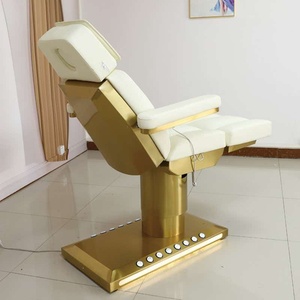 Sillón de Tratamiento de Lujo Multifuncional para Salón de Belleza, Cama de Peluquería, Lavacabezas, Marrón, con Ruedas, para Estética y Pestañas - Product Image 6