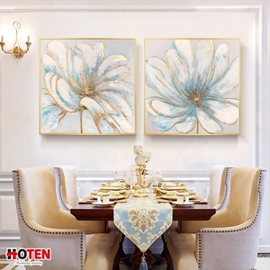 Grande e personalizzabile moderno astratto blu scuro fiore stampa a olio su tela di <span class=keywords><strong>artisti</strong></span> disegnati a mano per amore pittura decorativa - Product Image 2