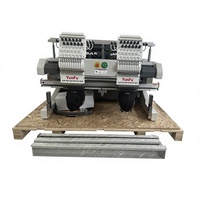 Máquina de Bordar Plana Automática de 2 Cabezales, 400x500mm, 15 Agujas, 1200 RPM, Uso Doméstico, Nuevo Motor, Larga Vida Útil