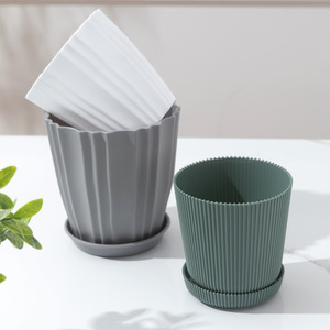 Macetas de plástico con orificio de drenaje, diseño moderno para uso en el hogar, patrón circular, macetas gruesas para plantas suculentas - Product Image 3