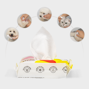 DONO Mini lingettes humides 8pcs * 8 paquets/lingettes humides jetables pour le nettoyage des animaux de compagnie/lingettes humides pour poche à main pour animaux de compagnie - Product Image 5