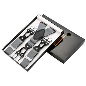 Bretelles mode cuir noir 6 Clips bretelles Vintage décontracté Suspensorio Tirante pantalon sangle Bretele père/mari cadeau - Product Image 4