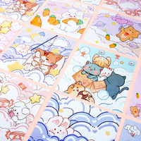 Kertas Origami Persegi Dua Sisi 15cm Grosir BIG ROLE, Motif Kartun Anak Kucing Lucu, Tidak Lengket, untuk Kerajinan DIY Anak-Anak