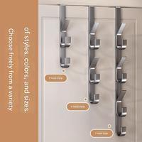 Crochet mural vertical pour porte, sans perforation, en acier au carbone, forte capacité de charge, combinaison multi-crochets pour vêtements et sacs en cuir