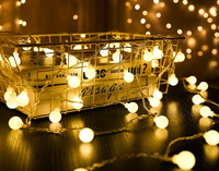 Luces de Navidad con Forma de Bola para Interiores/Exteriores, Alimentadas por Batería/USB, Luces de Hadas Colgantes, LED Impermeables IP44 para Bodas, Jardines y Fiestas