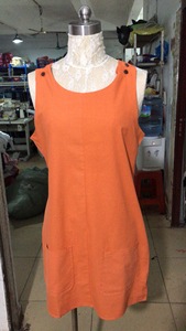 Delle Donne calde di Estate Allentato Abito Senza Maniche <span class=keywords><strong>In</strong></span> Cotone di <span class=keywords><strong>Lino</strong></span> Della Bretella del Vestito Da Tasca - Product Image 3