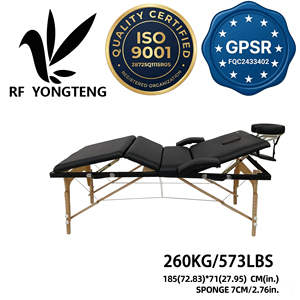 Table de massage pliante professionnelle à 4 sections - Lit réglable avec cadre en bois et repose-tête pour les centres de <span class=keywords><strong>spa</strong></span> et de bien-être - Product Image 1