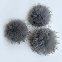Pompons en fourrure artificielle avec bouton-pression et élastiques, 12-15 cm, accessoire pour chapeaux, écharpes, porte-clés, bricolage, artisanat, décoration