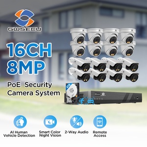 GWSECU Sistema <span class=keywords><strong>de</strong></span> cámara <span class=keywords><strong>de</strong></span> <span class=keywords><strong>seguridad</strong></span> <span class=keywords><strong>de</strong></span> 16 canales 4TB HDD 8 Dome 8 Bullet 8MP Cámara IP Audio bidireccional Color Visión nocturna <span class=keywords><strong>para</strong></span> empresas - Product Image 2