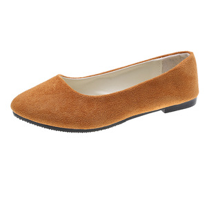 Zapatos casuales de mujer de gamuza con punta, suela plana, color liso, antideslizantes, de moda, de caña baja, tipo estribo. - Product Image 3