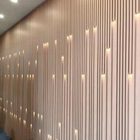 Panneau mural moderne en PVC WPC, imperméable et ignifuge, avec bande lumineuse LED, design graphique, pour hôtel, salon, cuisine, salle de sport, fabrication en usine