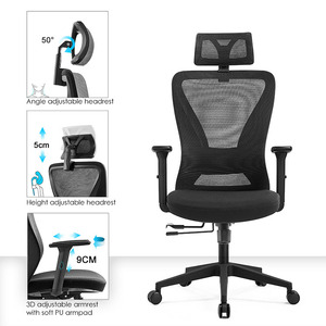 Mobilier de bureau pivotant moderne de haute qualité, chaise de bureau ergonomique en tissu maillé - Product Image 6