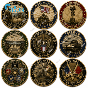 Moneda Conmemorativa Personalizada de la Primera y Segunda Guerra Mundial, Moneda de Desafío Personalizada para Veteranos de la Gran Guerra - Product Image 3