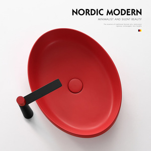 <b>Round</b> Ceramic Countertop <b>Basin</b> No Holes Easy Cleaning Bathroom Sink - Product Image 5
