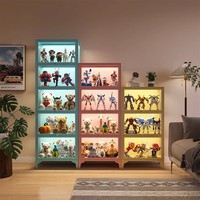 Armoire de rangement en acier blanc avec vitrine en verre, casier anti-poussière pour meubles de maison, présentoir Lego, présentoir de figurines