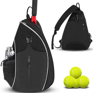 Crossbody Water Resistant for Men Women Holds Tennis Badminton Squash Rackets Tennis Sling Backpack