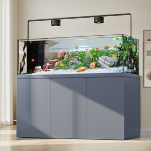 Acuario Rectangular Grande con Marco Metálico y Alta Transparencia para Exhibición en Sala de Exposiciones - Product Image 1